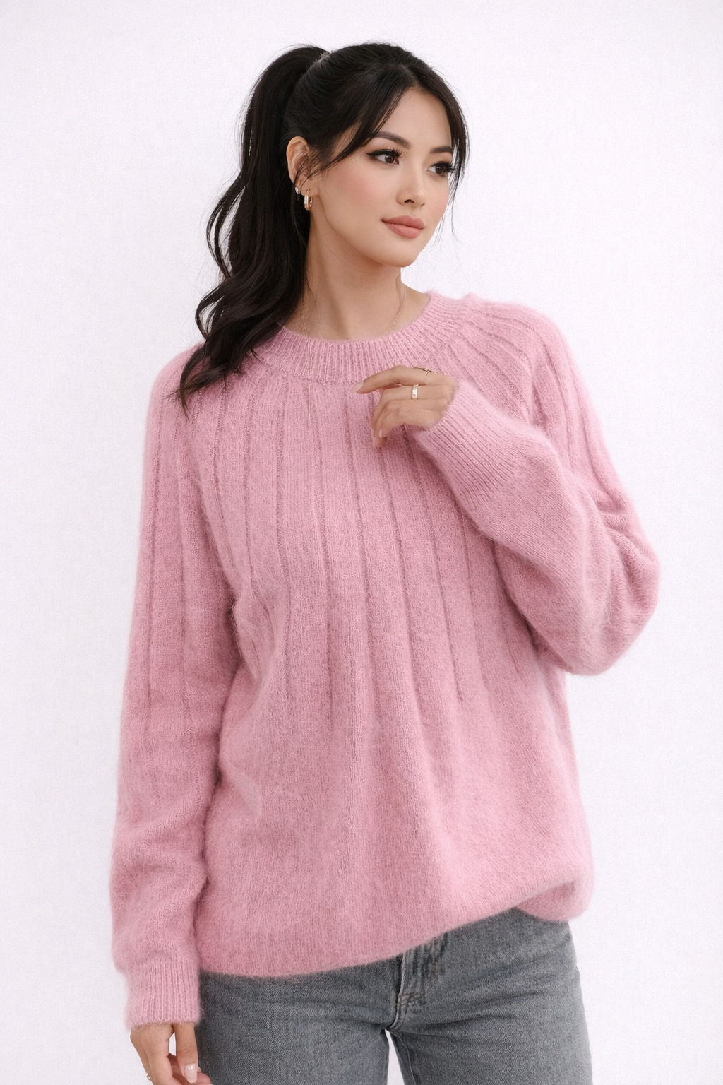 Miękka dzianinowa sweter o ribbed