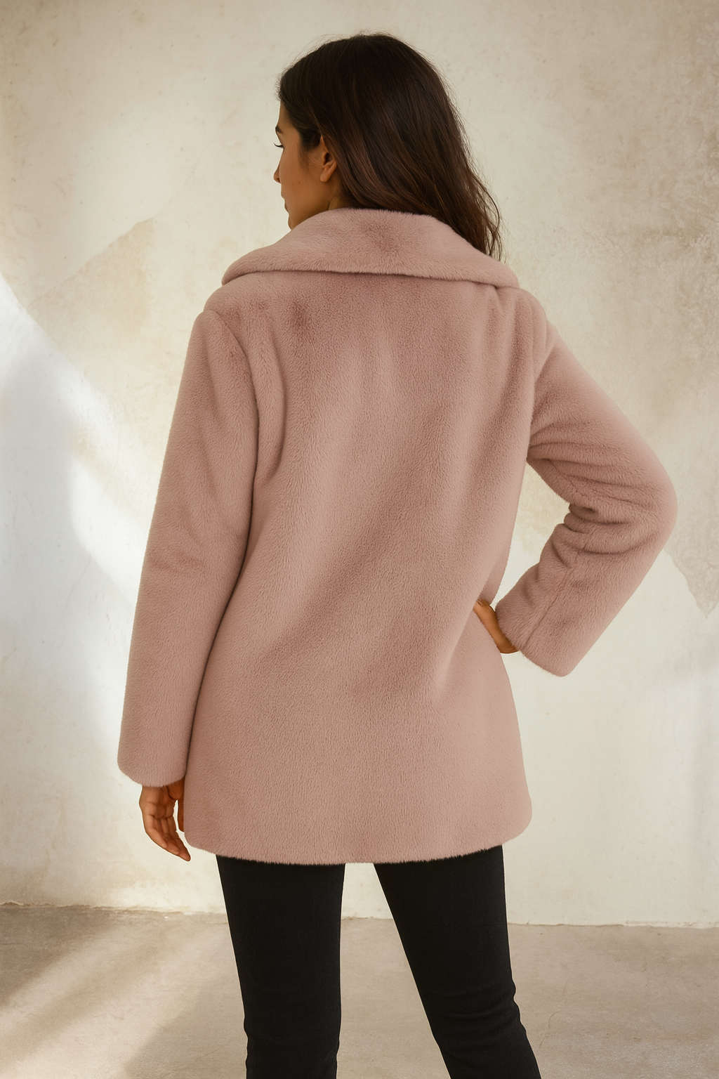 Zimowy Płaszcz z Sztucznego Futra