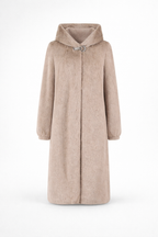 Zima – Luksusowy Teddyfeel – Długi Płaszcz z Kapturem