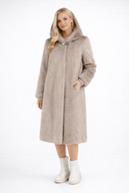 Zima – Luksusowy Teddyfeel – Długi Płaszcz z Kapturem