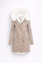 Kolekcja Zimowa – Luksusowa Parka z Sztucznym Futrem