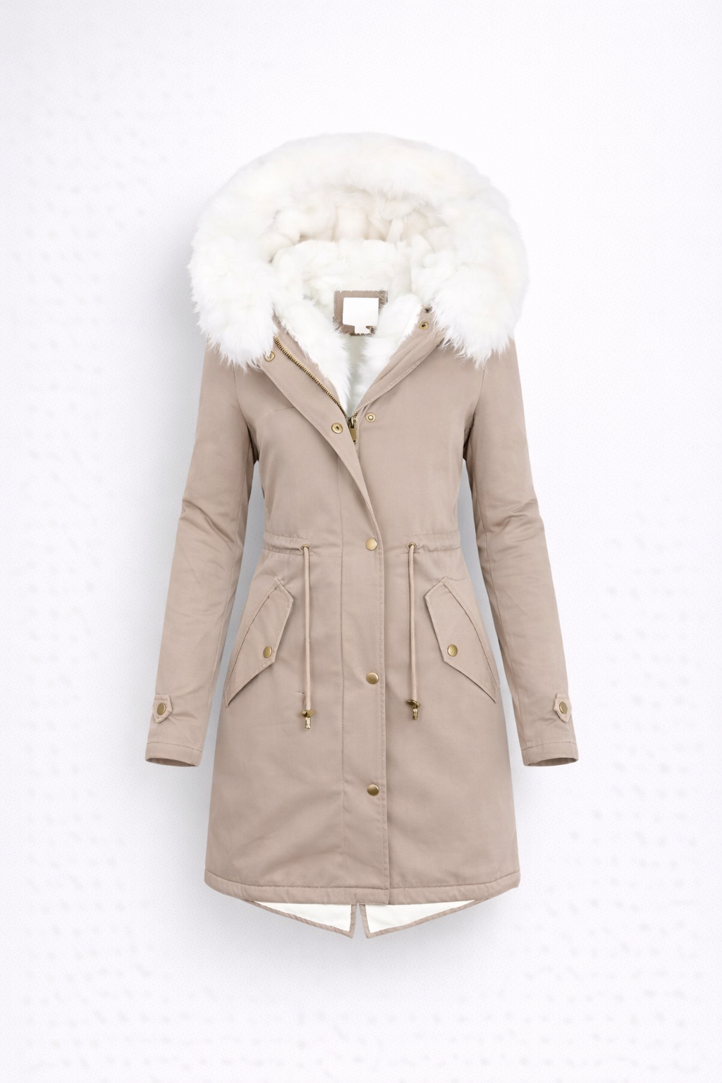 Kolekcja Zimowa – Luksusowa Parka z Sztucznym Futrem