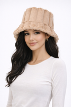 Kapelusz Bucket z Sztucznego Futra