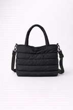 Pikowana Torba na Ramię w Kolorze Czarnym