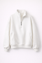 Minimalistyczny Sweter z Połową Zippu o Nowoczesnym Kroju