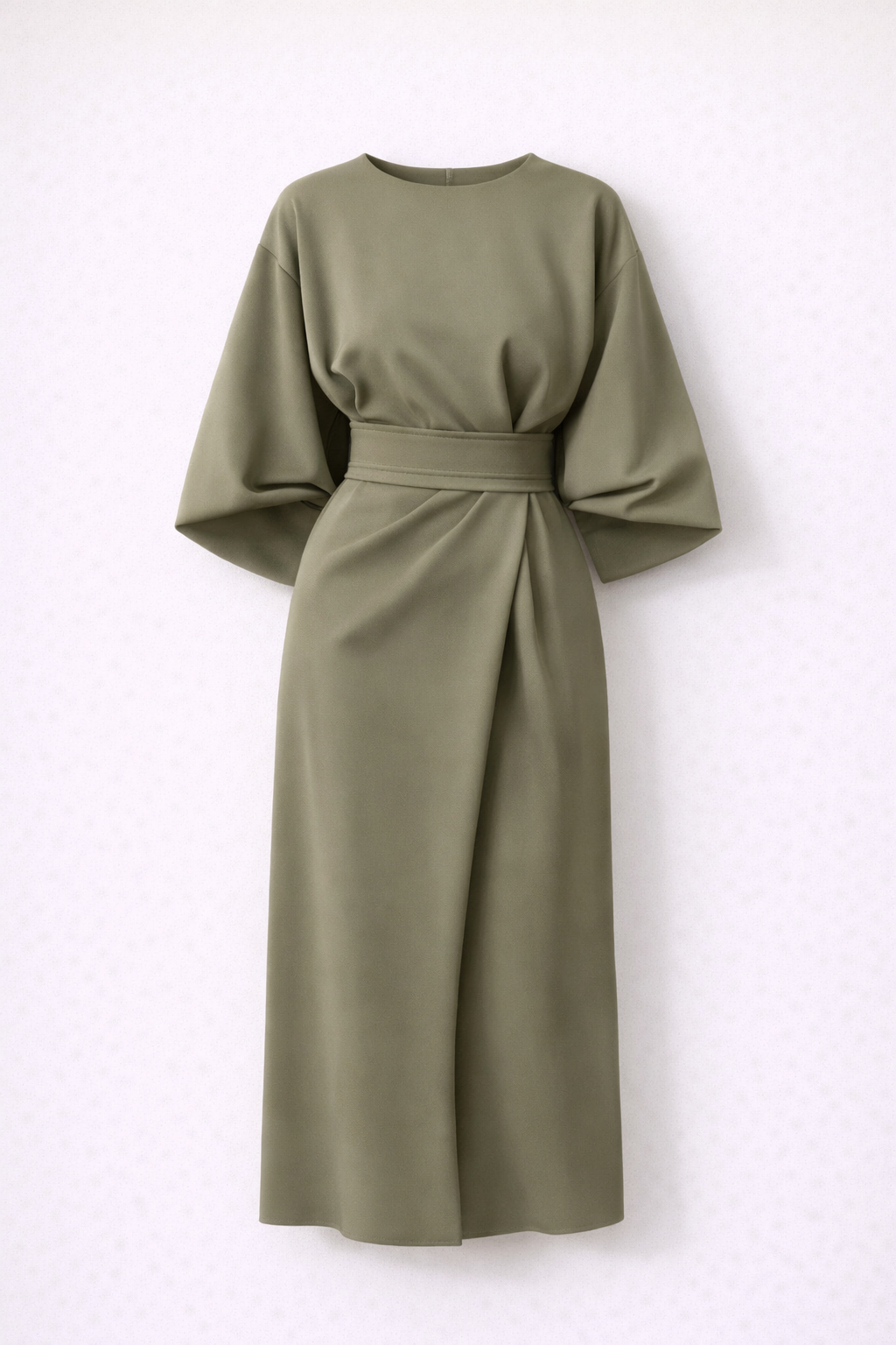 Elegancka Midi Sukienka z Rękawami Kimono