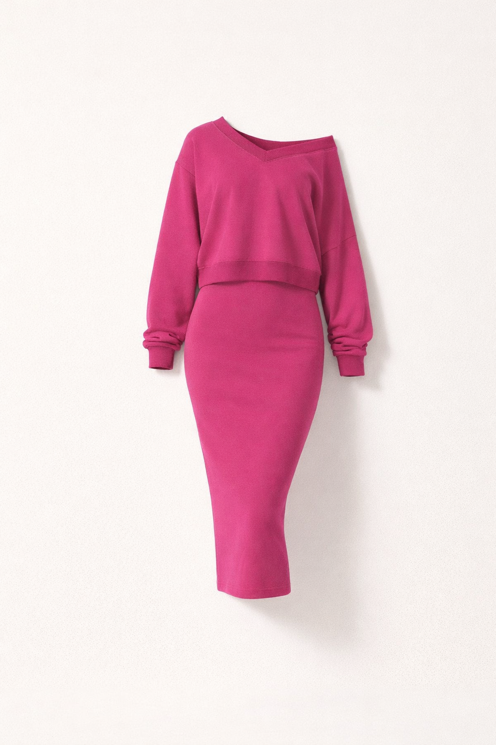 Miękka Elegancka Sukienka Midi Off-Shoulder