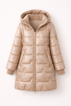 Luksusowa Ciepła Pikowana Kurtka Puchowa