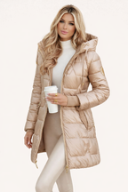 Luksusowa Ciepła Pikowana Kurtka Puchowa