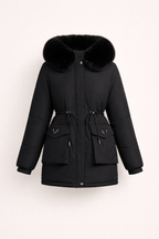 Luksusowa Zimowa Kurtka Puchowa z Kapturem