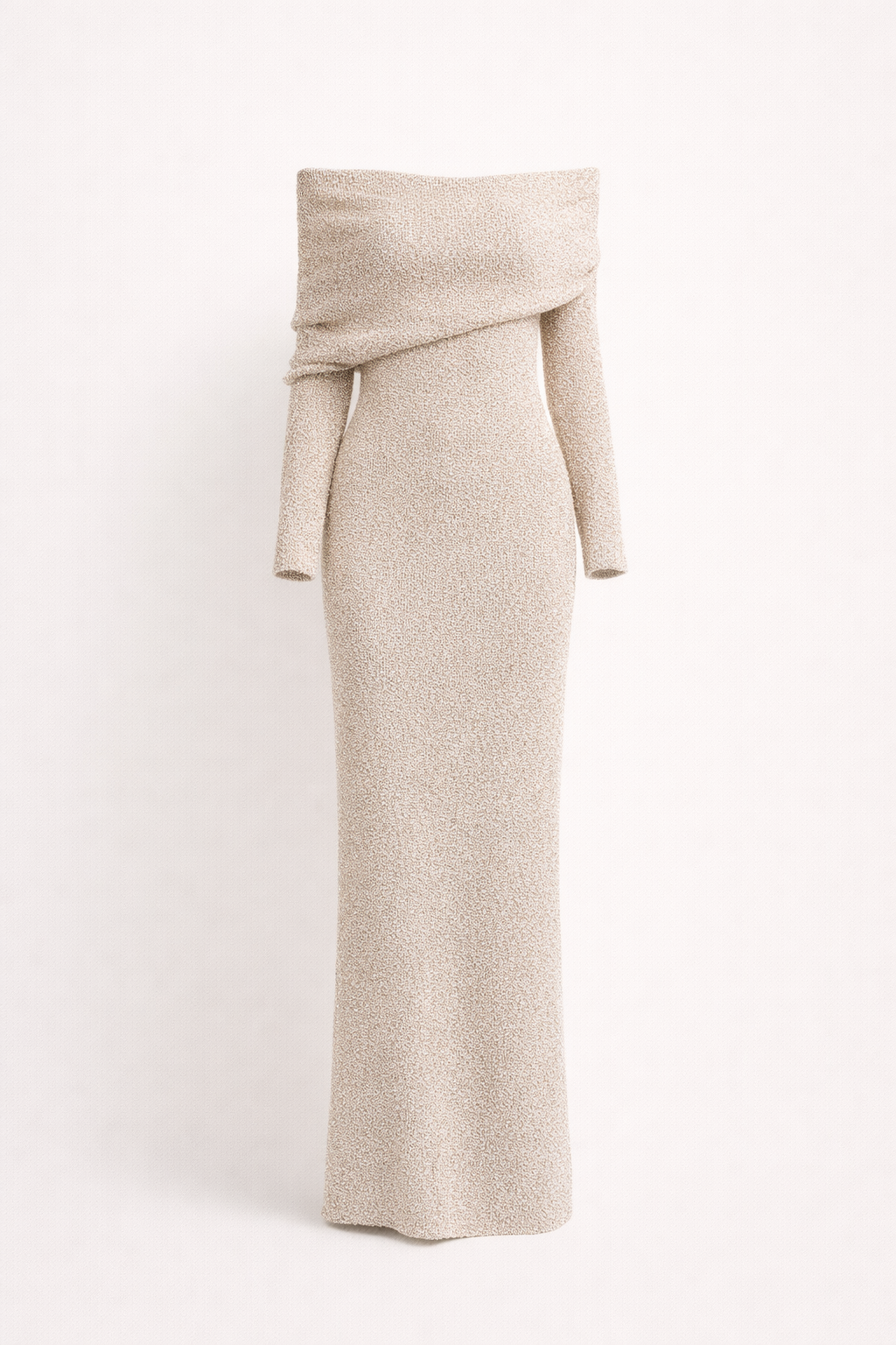 Elegancka Maxi Sukienka z Odkrytymi Ramionami