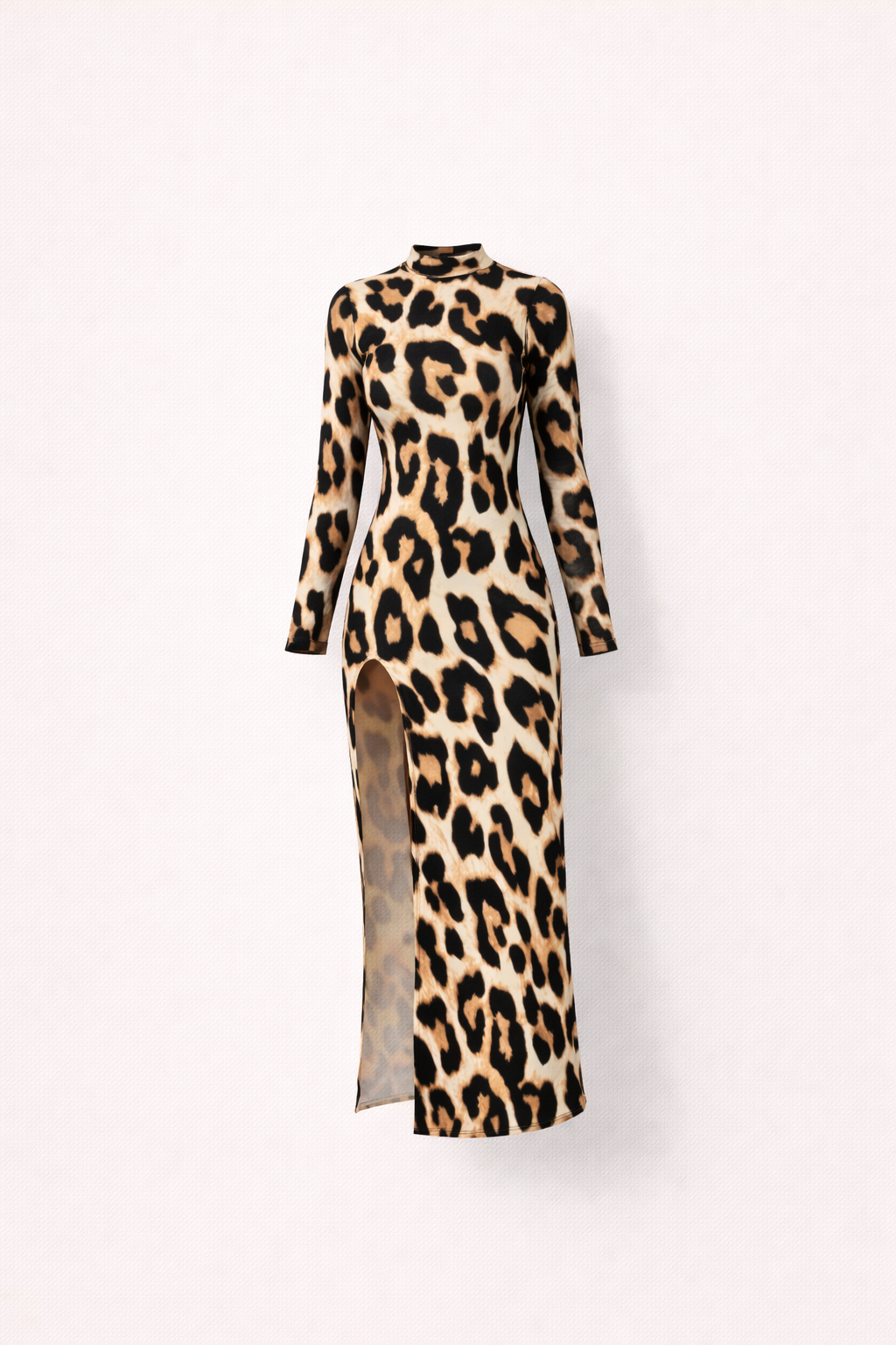 Maxi Sukienka z Printem w Lamparta