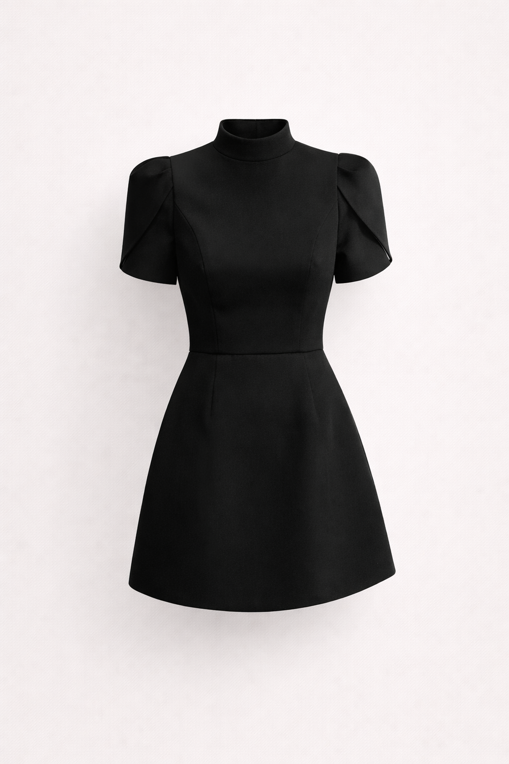 Minimalistyczna Sukienka Mini z Bufiastymi Rękawami