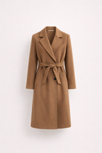 Elegancki Płaszcz Midi z Paseczkiem