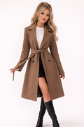Elegancki Płaszcz Midi z Paseczkiem