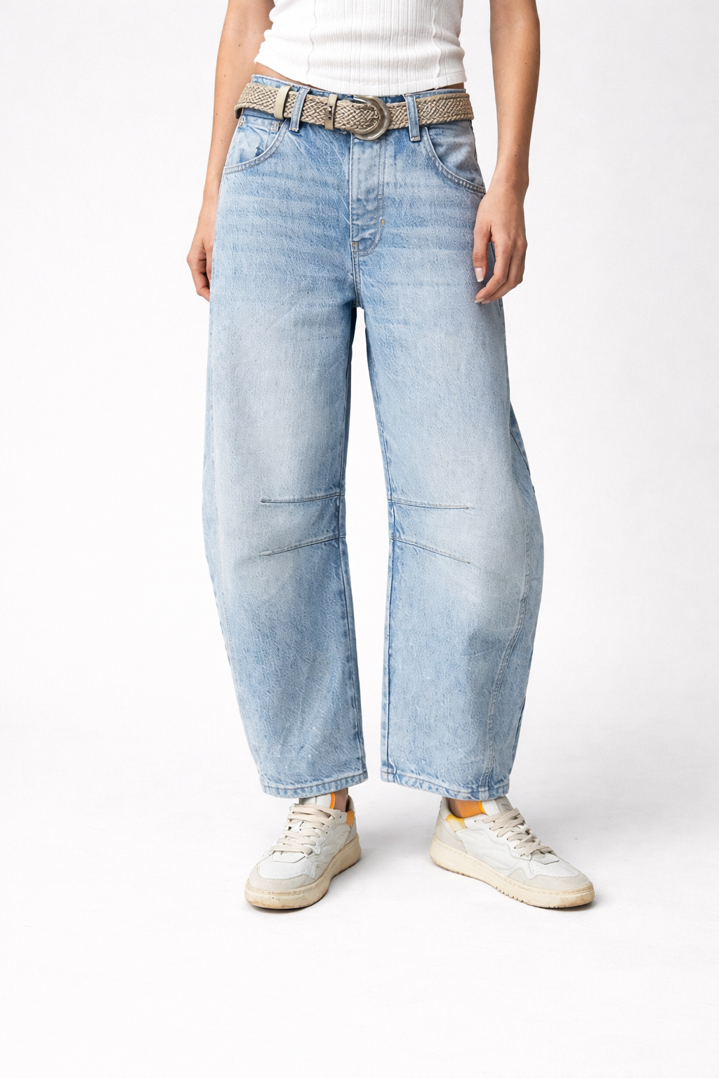 Letnie Bawełniane Spodnie Wide Leg