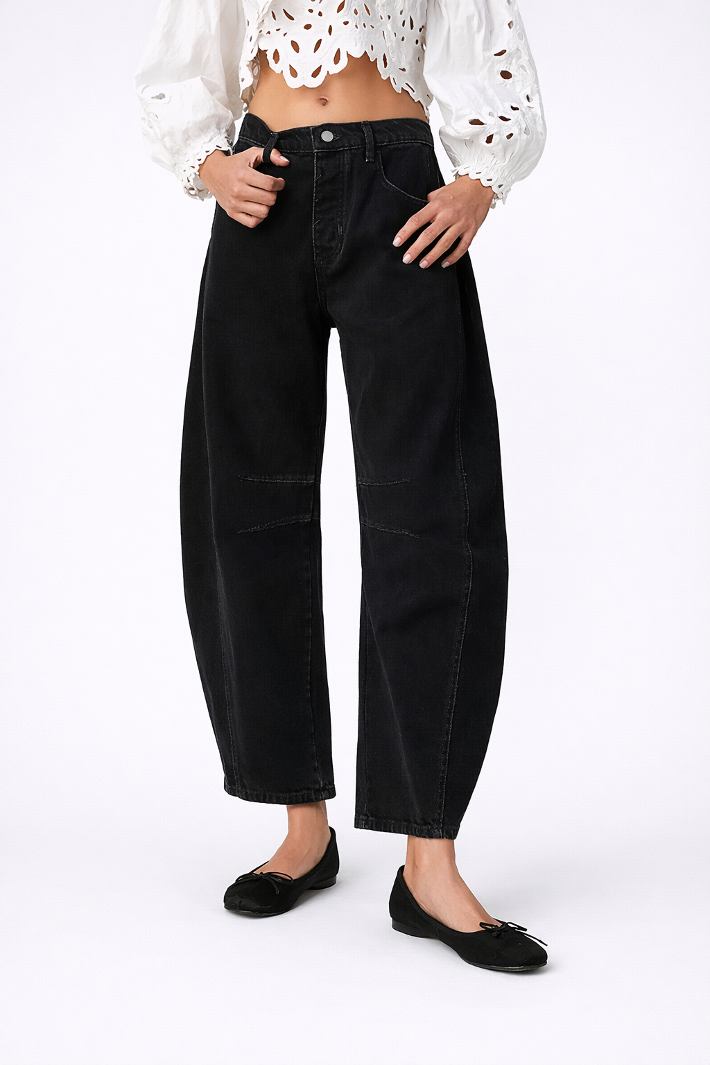 Letnie Bawełniane Spodnie o Szerokich Nogawkach