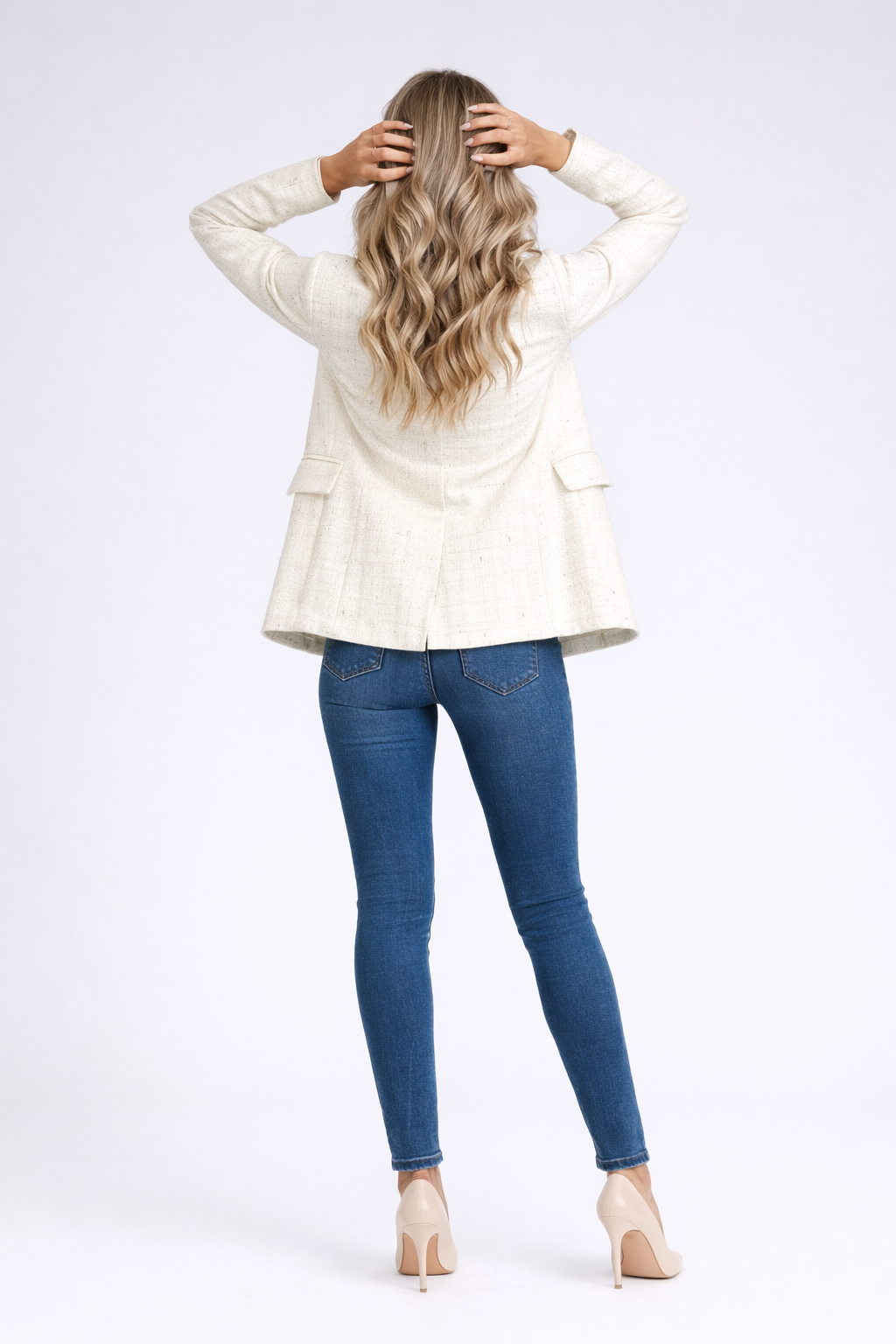 Całoroczny – Luksusowy Tweedowy – Dopasowany Żakiet