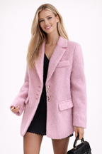 Płaszcz z mieszanki wełny z dodatkiem pluszu