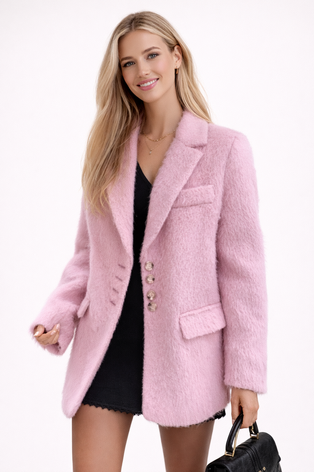 Puchowy płaszcz z wełny