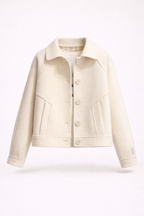 Kurtka z wełny w kolorze kremowym