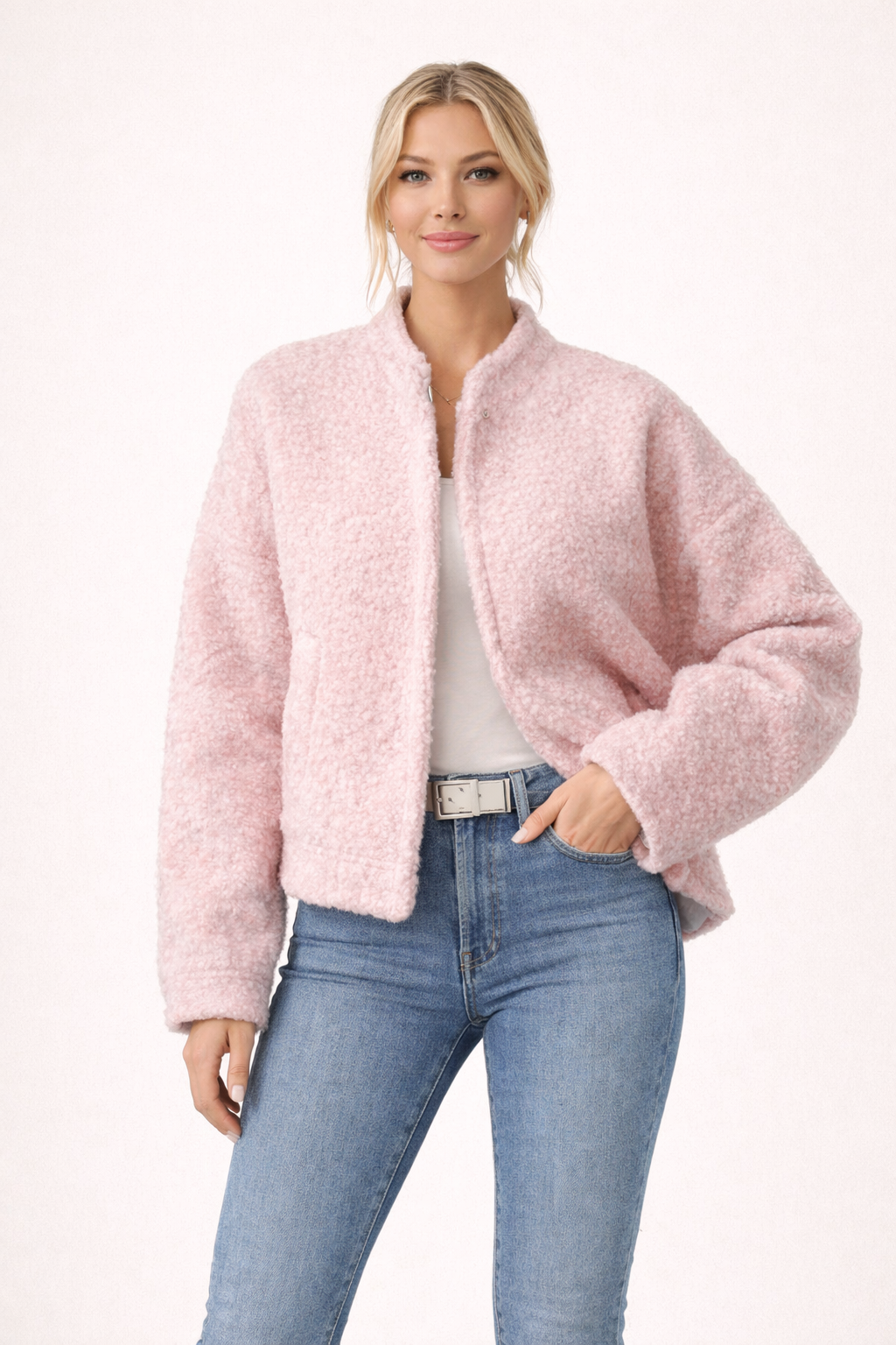 Krótka kurtka bouclé