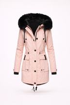 Luksusowy Zimowy Płaszcz z Sztucznym Futrem