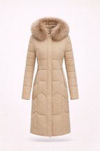 Luksusowy pikowany płaszcz zimowy