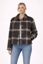 Krótkie w kratę kurtka