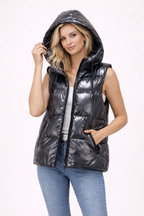 Błyszcząca kamizelka puchowa