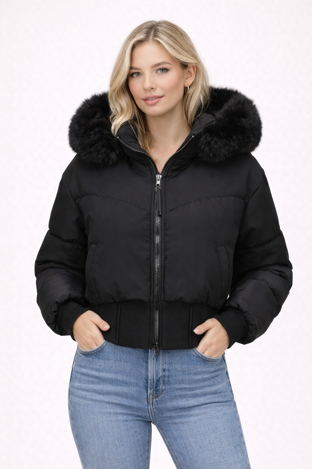 Krótkie luksusowe puchowe kurtki