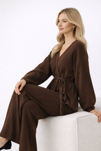 Zestaw Swetra i Spodni z Dodatkiem Pasa