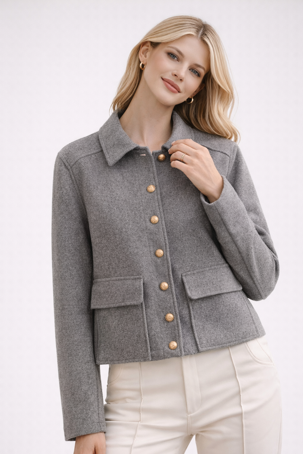 Ponadczasowa Szara Kurtka Przejściowa