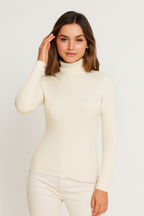 Ciepły Sweter z Żebrowanym Golfem