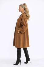 Miękki Płaszcz z Długim Rękawem w Stylu Cape