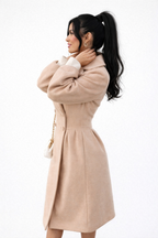 Długa kurtka z mieszanki wełny