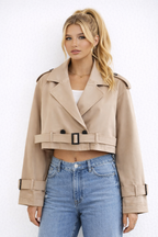 Krótka Klasyczna Kurtka Trench