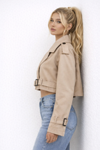 Krótka Klasyczna Kurtka Trench