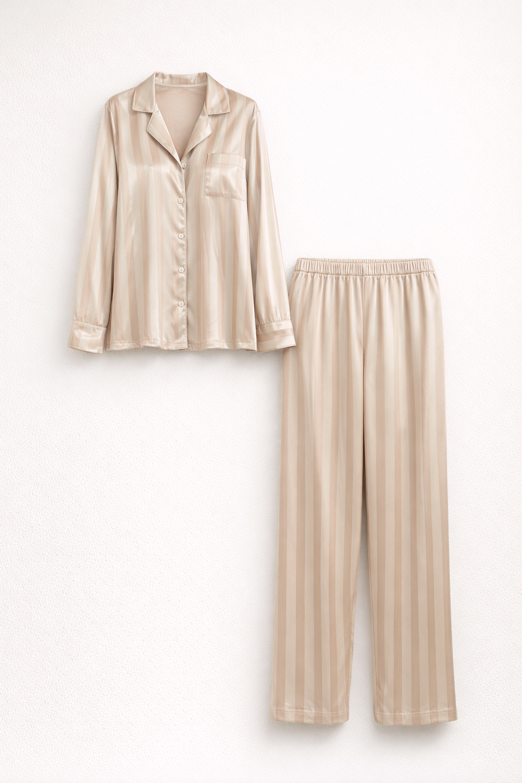 Satynowy zestaw (top i spodnie)