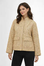 Złota Tweedowa Kurtka Statement