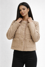 Klasyczna Tweedowa Kurtka z Guzikami