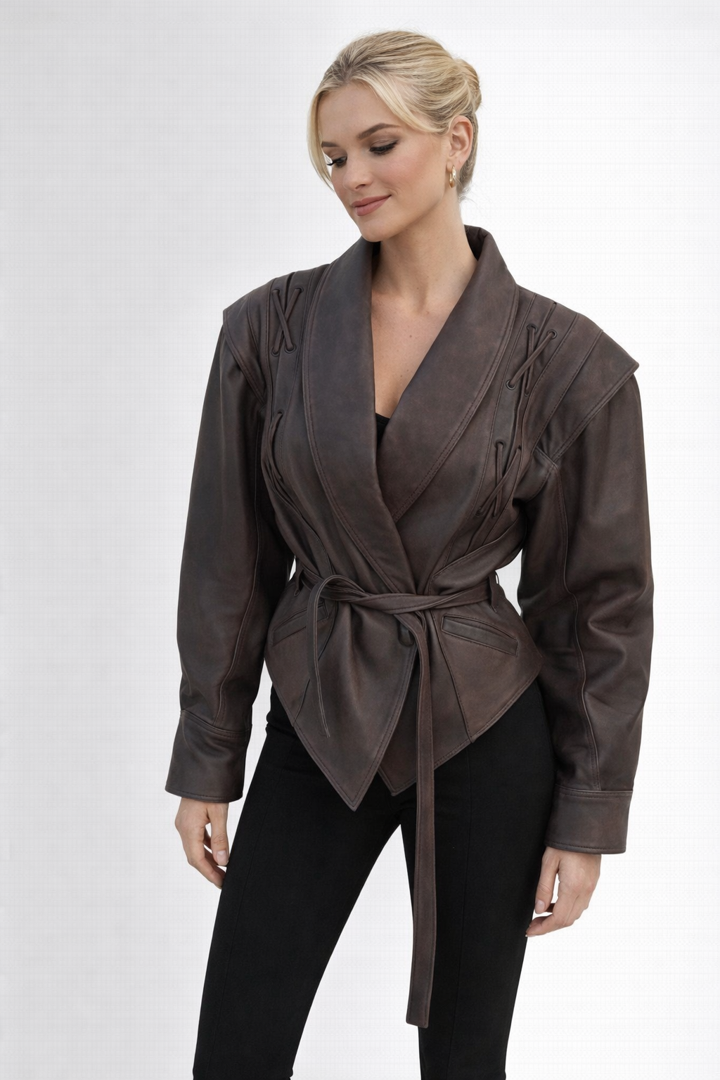 Luksusowa kurtka z ekoskóry