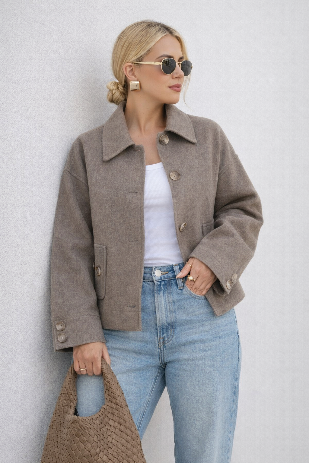 Oversized Kurtka wełniana