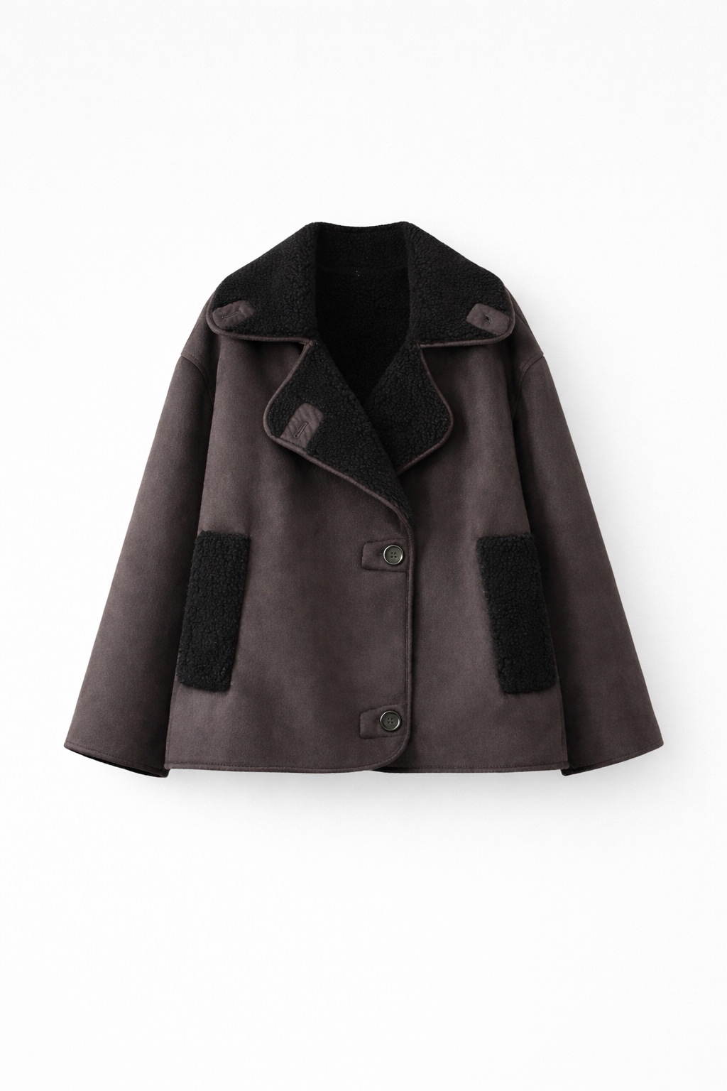 Zimowa Kurtka z Ekoskóry z Futerkiem