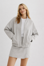 Miękka kurtka bomber z wełny