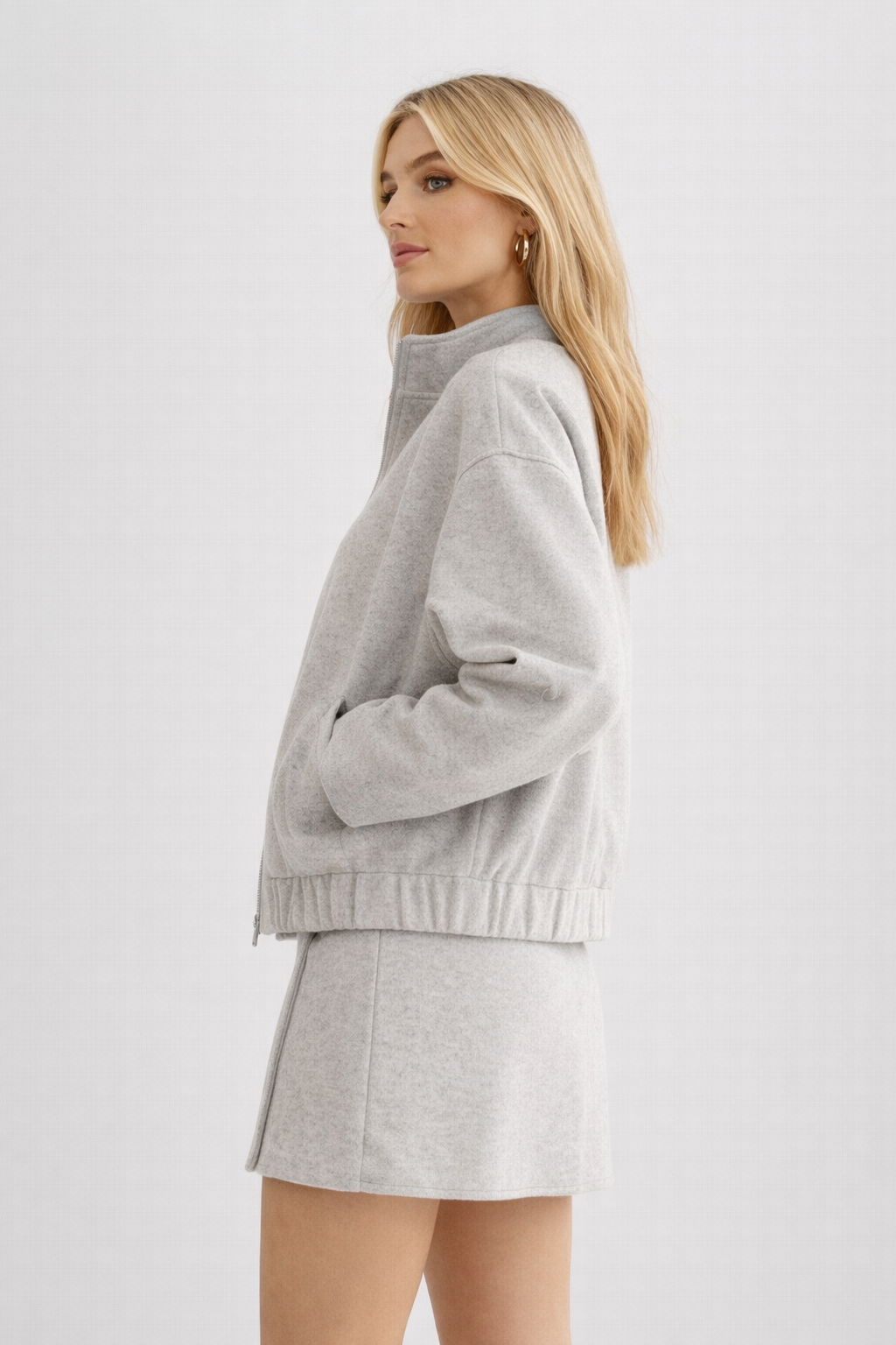 Miękka kurtka bomber z wełny