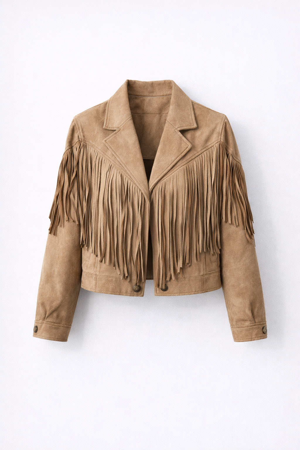 Kurtka Suede z Frędzlami w Stylu Western