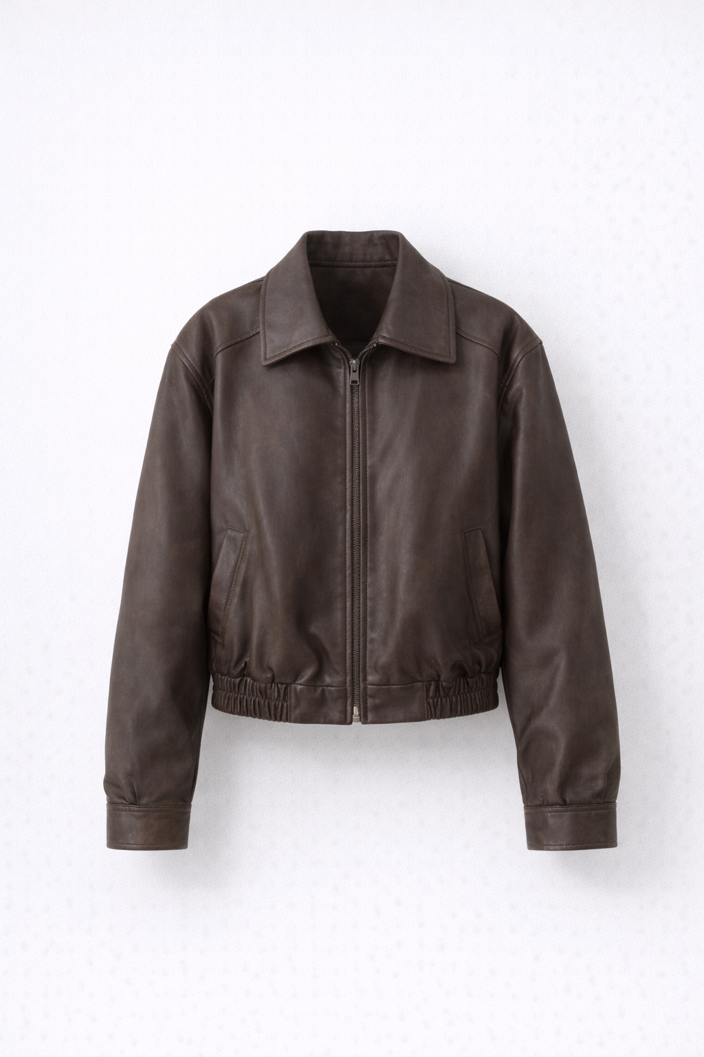 Jesienna miękka kurtka skórzana w oversize