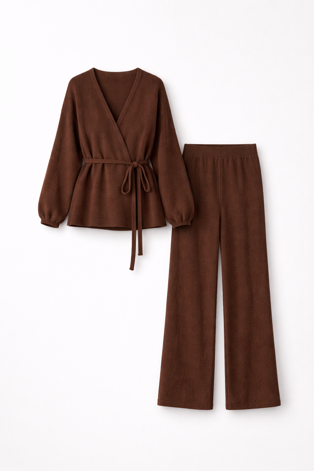 Zestaw Swetra i Spodni z Dzianiny z Paskiem