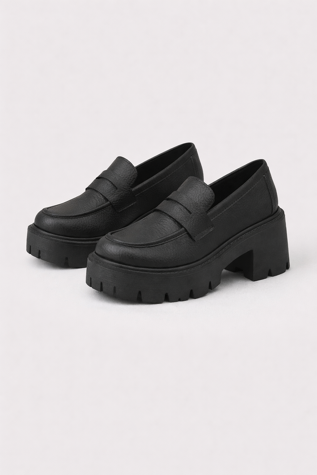Chunky Platform Loafers z Obcasem